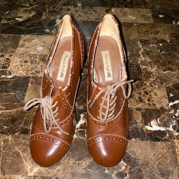 American eagle oxford heels lace up size 7 - Picture 1 of 5
